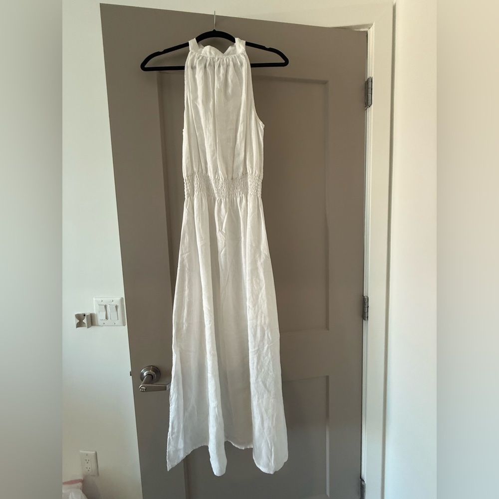 Passeggiando Ravel Linen White Sleeveless Maxi Dress